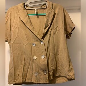 Linen Tan blouse from Zara.
